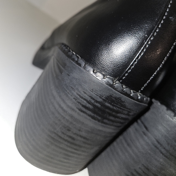 Vintage Y2K So Leather Chunky Platform Heel Slip On 7M Black - Picture 4 of 16